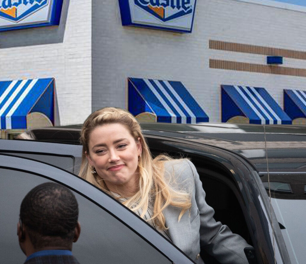 fake picture of amber said getting into her car in front of white castle
