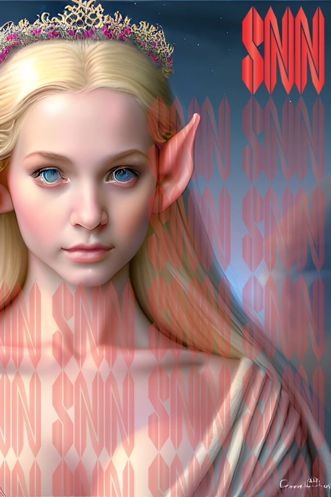 demon summoned by stable diffusion. blonde elf